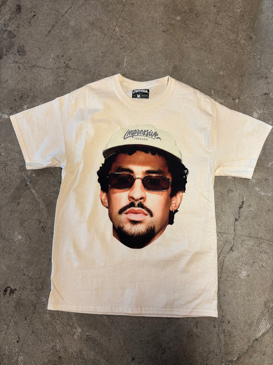 Bad Bunny Face wearing Impressive Threads hat 