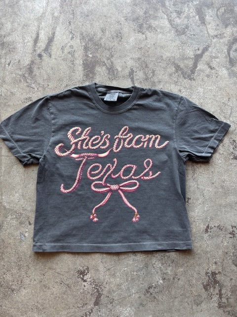 She's From Texas 03 (Ladies Boxy Crop)