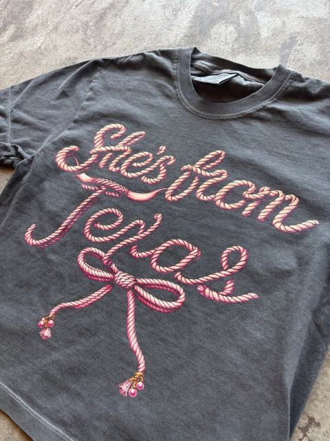She's From Texas 03 (Ladies Boxy Crop)