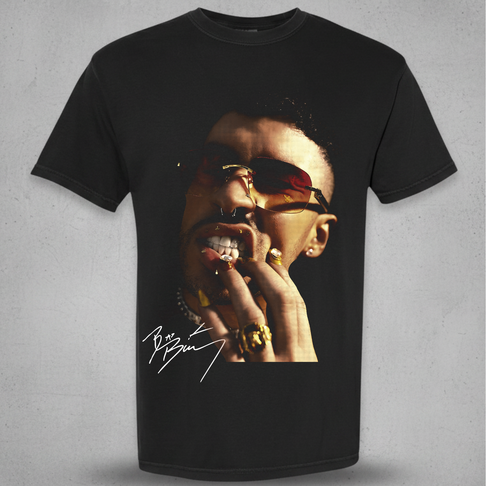 bad bunny in his trap years black t-shirt 