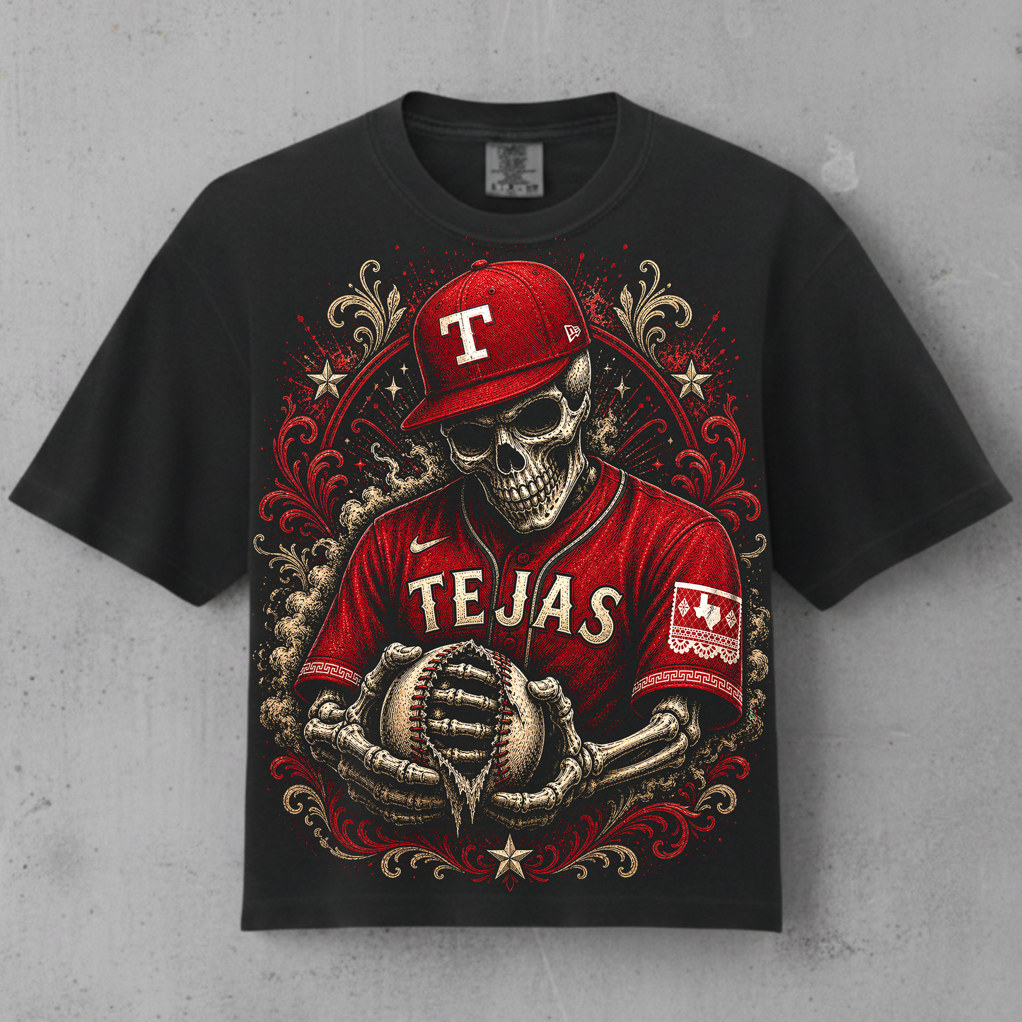 black comfort colors t-shirt with the El Tejas Ranger design by impressive threads