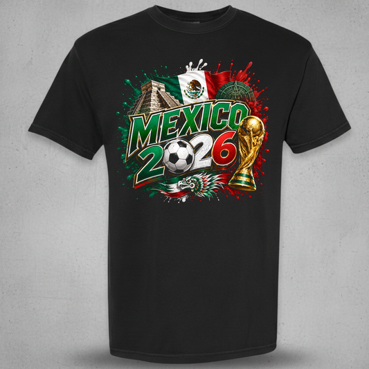 Mexico world cup 2026 design on a black t-shirt 