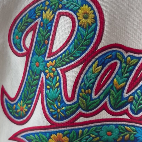 Texas Rangers Embroidered Floral Design 