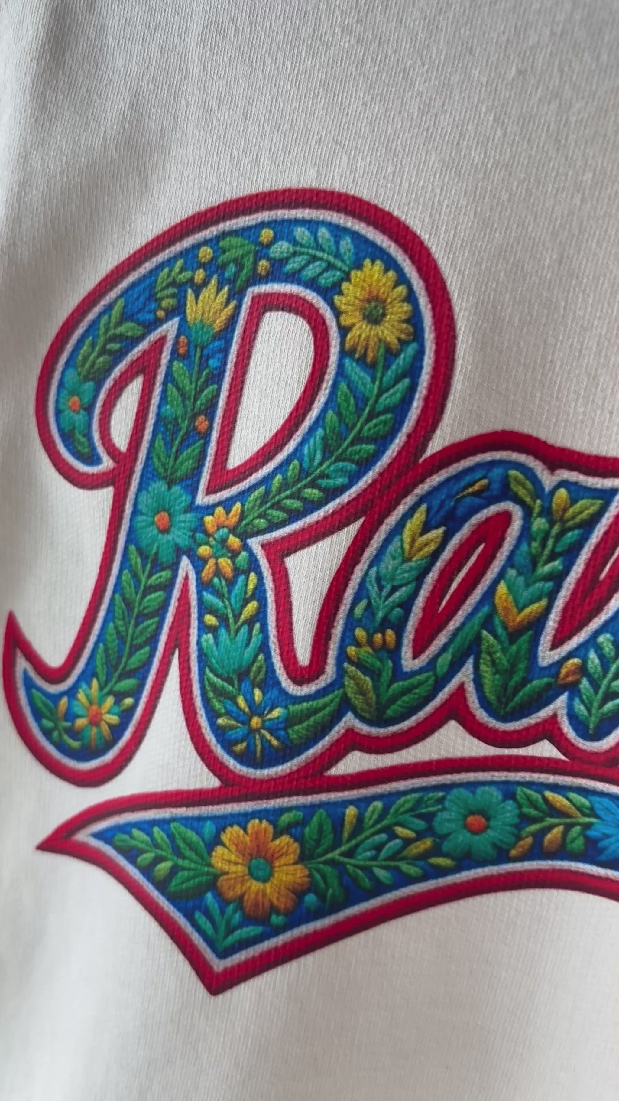 Texas Rangers Embroidered Floral Design 